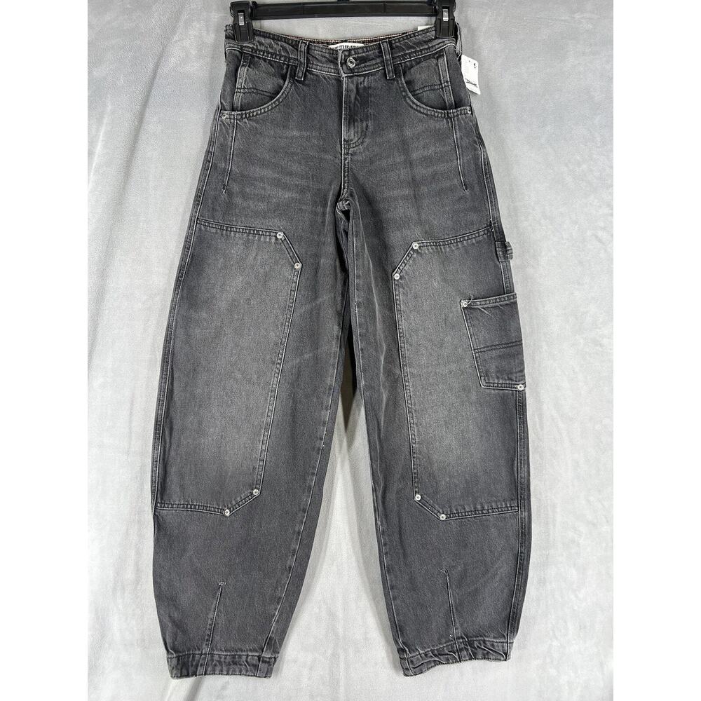 Free People We The Free Loren Barrel Jeans Size 24 Black